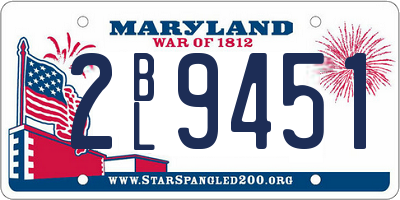 MD license plate 2BL9451