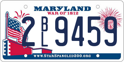 MD license plate 2BL9459