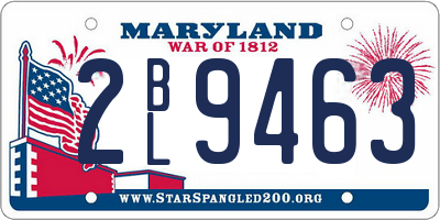 MD license plate 2BL9463