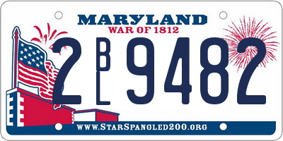 MD license plate 2BL9482