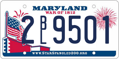 MD license plate 2BL9501