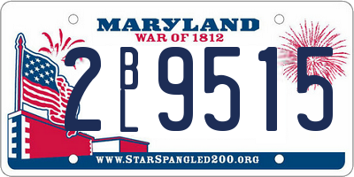 MD license plate 2BL9515