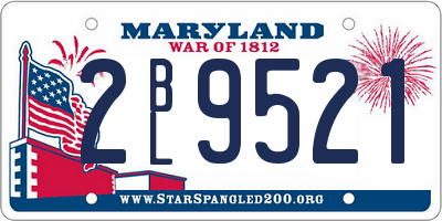 MD license plate 2BL9521