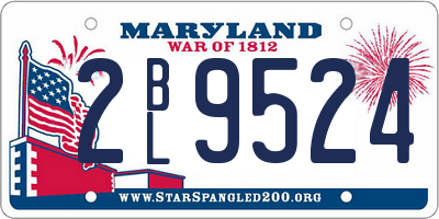 MD license plate 2BL9524