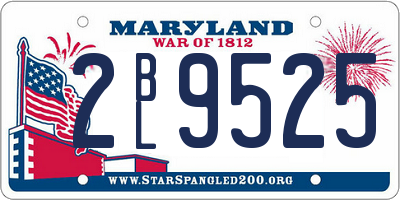 MD license plate 2BL9525