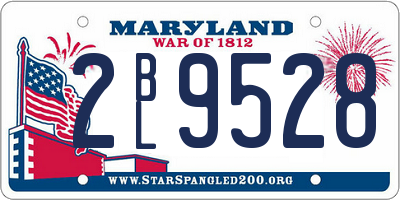 MD license plate 2BL9528
