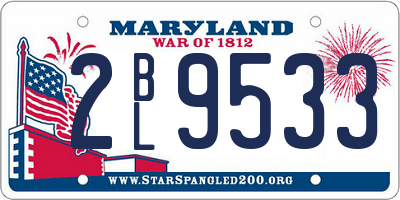 MD license plate 2BL9533