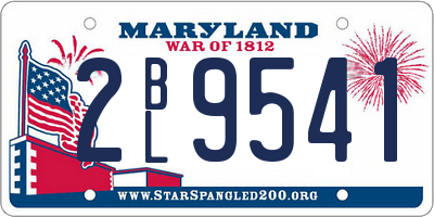 MD license plate 2BL9541