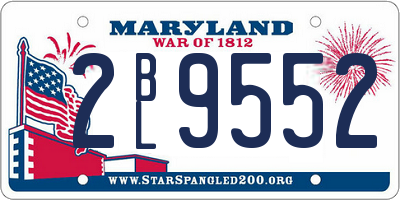 MD license plate 2BL9552
