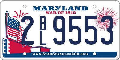 MD license plate 2BL9553