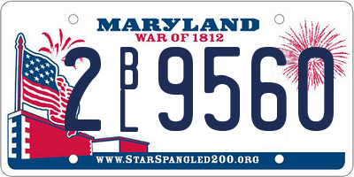 MD license plate 2BL9560