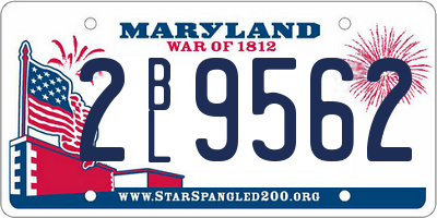 MD license plate 2BL9562