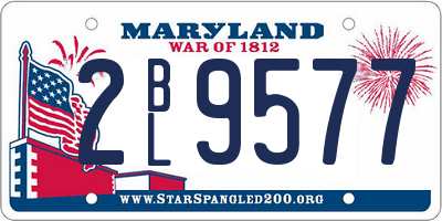 MD license plate 2BL9577
