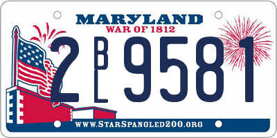 MD license plate 2BL9581
