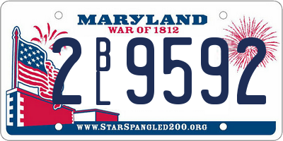 MD license plate 2BL9592