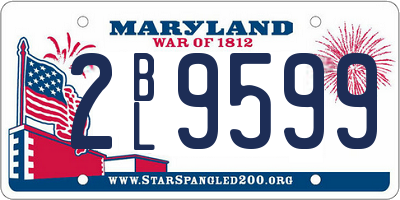 MD license plate 2BL9599