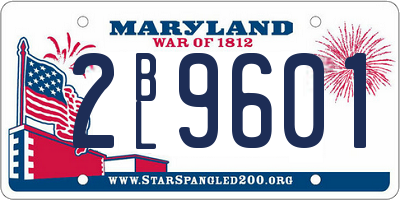 MD license plate 2BL9601