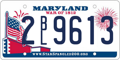 MD license plate 2BL9613