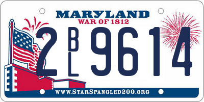 MD license plate 2BL9614