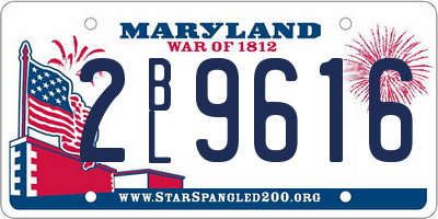 MD license plate 2BL9616