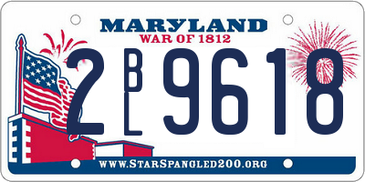 MD license plate 2BL9618