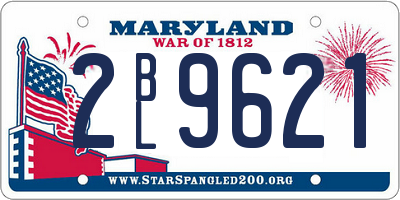 MD license plate 2BL9621