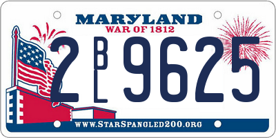 MD license plate 2BL9625