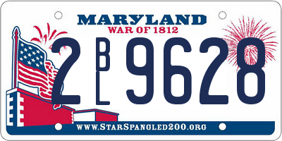 MD license plate 2BL9628