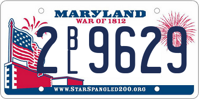 MD license plate 2BL9629