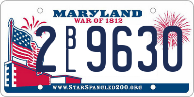 MD license plate 2BL9630