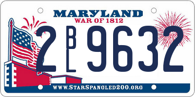 MD license plate 2BL9632