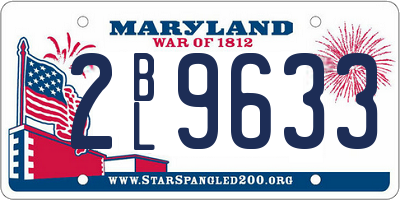 MD license plate 2BL9633