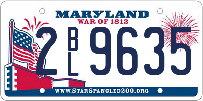 MD license plate 2BL9635