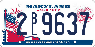 MD license plate 2BL9637