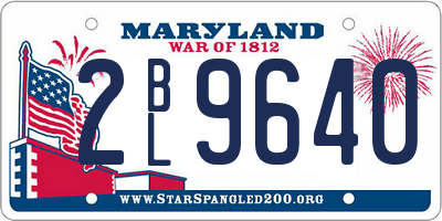 MD license plate 2BL9640
