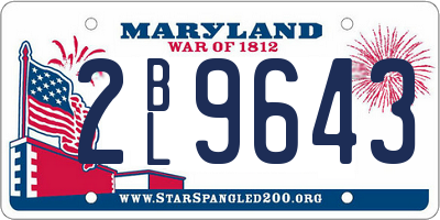 MD license plate 2BL9643