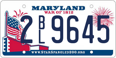 MD license plate 2BL9645