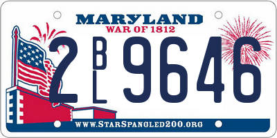 MD license plate 2BL9646