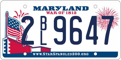 MD license plate 2BL9647