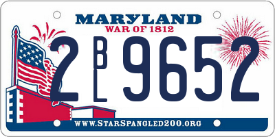 MD license plate 2BL9652