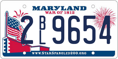 MD license plate 2BL9654