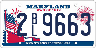 MD license plate 2BL9663