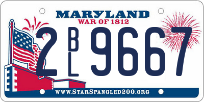 MD license plate 2BL9667