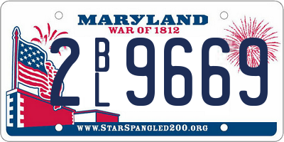 MD license plate 2BL9669