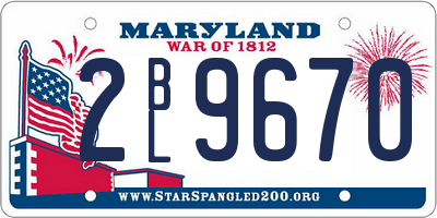 MD license plate 2BL9670