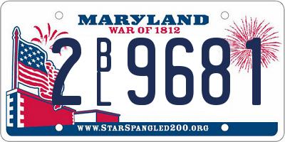 MD license plate 2BL9681