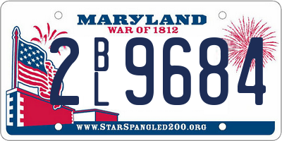 MD license plate 2BL9684