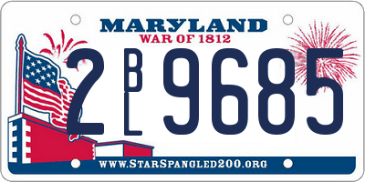 MD license plate 2BL9685