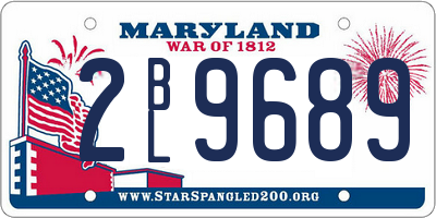 MD license plate 2BL9689