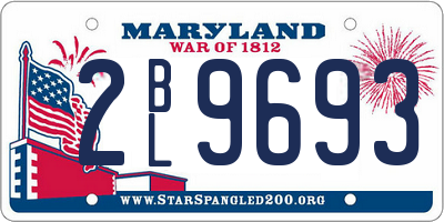 MD license plate 2BL9693